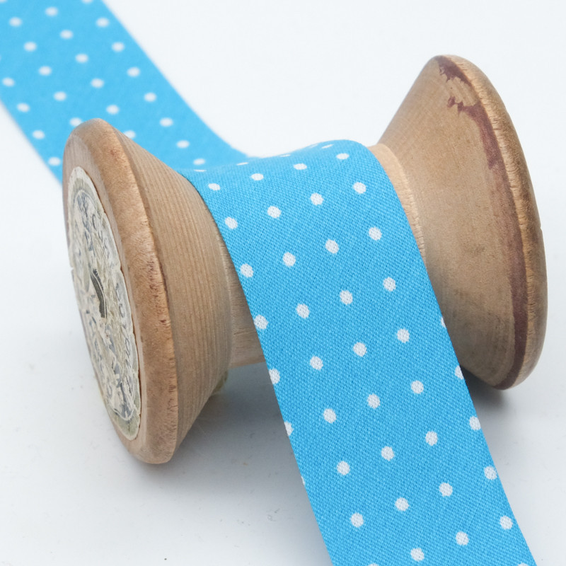 Biais Pois 25mm Bleu Ciel - Maison Klem